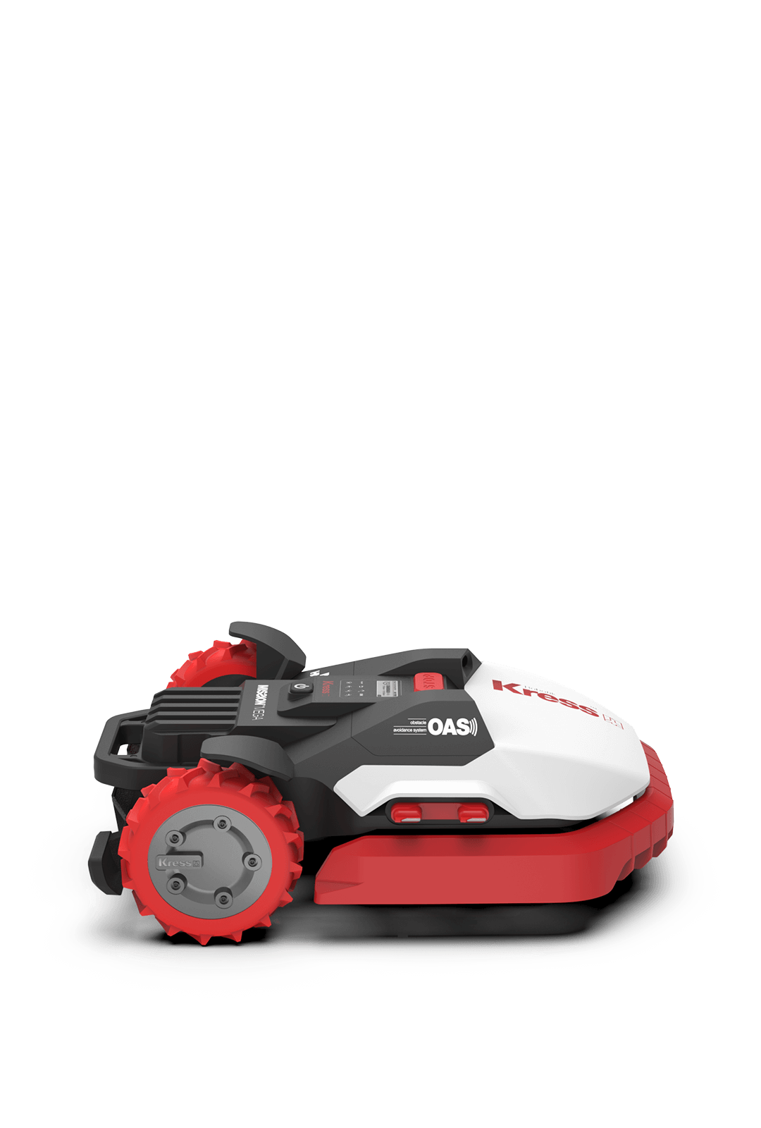 KR133E Il robot rasaerba Kress Mission Mega gestisce prati fino a 4.400 m² con il sistema OAS (Obstacle Avoidance System)